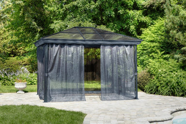 Gazebo Penguin Venus Gazebo Polycarbonate Roof 10'x10' front view mosquito net