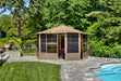 Gazebo Penguin Florence Solarium Metal Roof - 12'x12' front view door open sand solarium metal roof outdoors