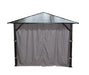 Corriveau Outdoor Furniture Grey Side Curtains for 10'x10' Gazebo side view