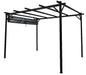 Corriveau Outdoor Furniture San Luis Pergola with retractable canopy - 10'x12' front view with canopy closed