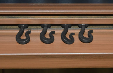 Corriveau Outdoor Furniture Gazebo Hook Kit close up of 4 hooks in gazebo railing