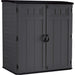 Backyard Lifestyles Suncast - XL Vertical Shed 106 cu.ft. - Peppercorn front view of shed with doors closed