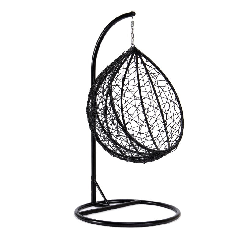 Backyard Lifestyles Hanging Swing Chair - Single Seater with Cushion - Small Basket side view without cushions