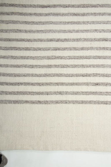 Backyard and Patio Element Rug with Grey Stripe close up of pattern and texture of rug