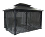 Cambridge Hardtop Gazebo 12'x 12' front view of gazebo with open netting