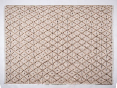 Charm Textured Rug Outdoor Patio Accessories Ecru front view of rug showing textured pattern