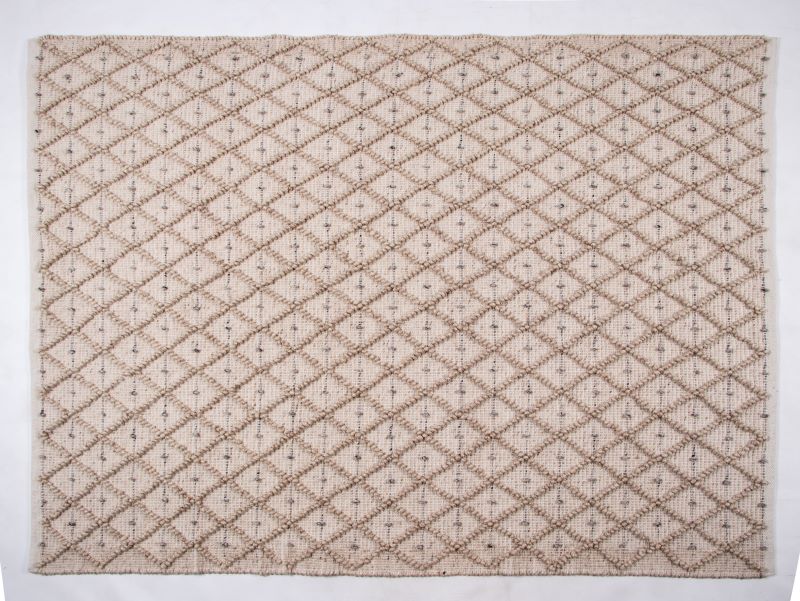 Charm Textured Rug Outdoor Patio Accessories Ecru front view of rug showing textured pattern