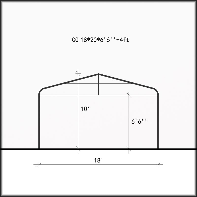 Gazebo Penguin Deluxe Double Car Shelter Front View of 18 x 20 Foot Portable Car Shelter Spec Page