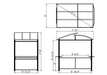 Gazebo Penguin Kobe Barbeque Shelter - 5'x8' Front Side And Top Specs Of Grill Shelter