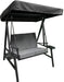 Corriveau Outdoor Furniture Deluxe Two-Seater Swing with Cushions and Side Table front view