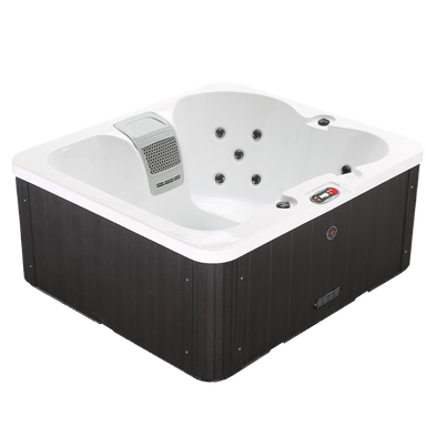 Canadian Spa Company - Manitoba 4-Person 15-Jet Portable Hot Tub front view showing outer shell of hot tub and inside with jets