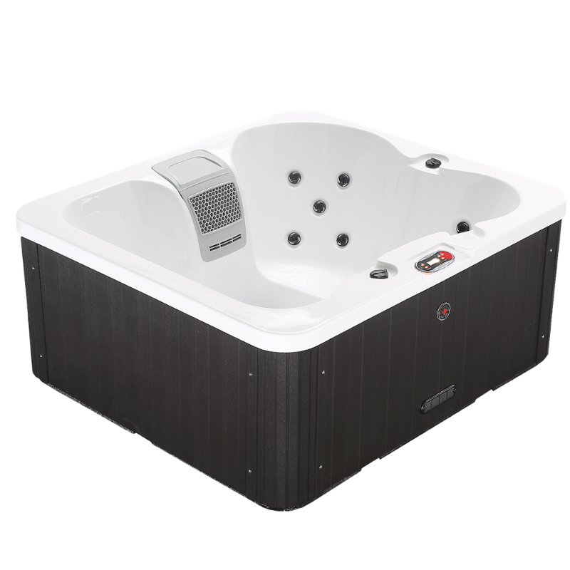 Canadian Spa Company - Manitoba 4-Person 15-Jet Portable Hot Tub front view showing outer shell of hot tub and inside with jets