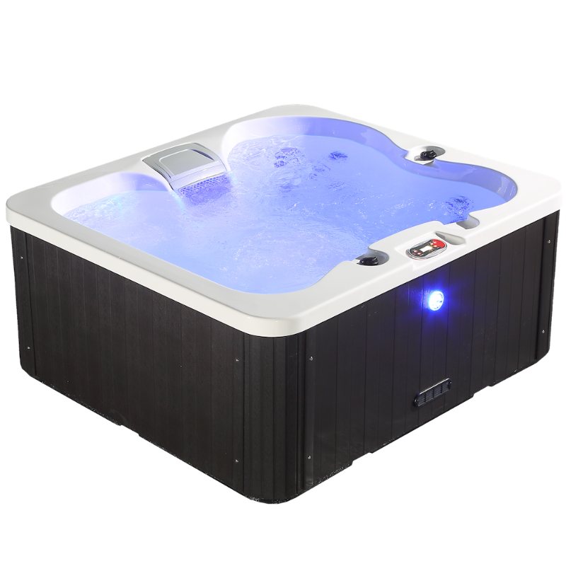 Canadian Spa Company - Manitoba 4-Person 15-Jet Portable Hot Tub front angle view of tub with water inside and jets bubbling water