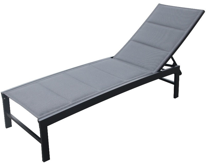 Corriveau Outdoor Furniture Padded Lounge Chair side view grey model