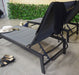 Corriveau Outdoor Furniture Padded Lounge Chair back view with reclining bar