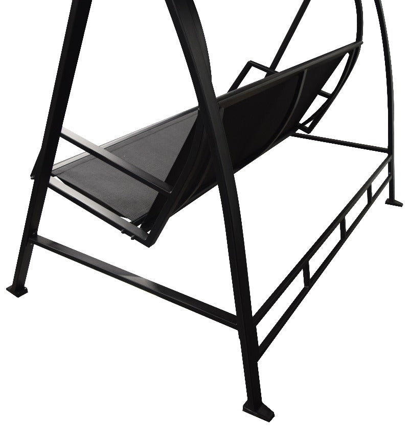 Corriveau Outdoor Furniture Deluxe Three-Seater Patio Swing back view of frame 