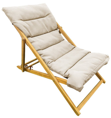 Corriveau Outdoor Furniture Deck Chair side view ivory model