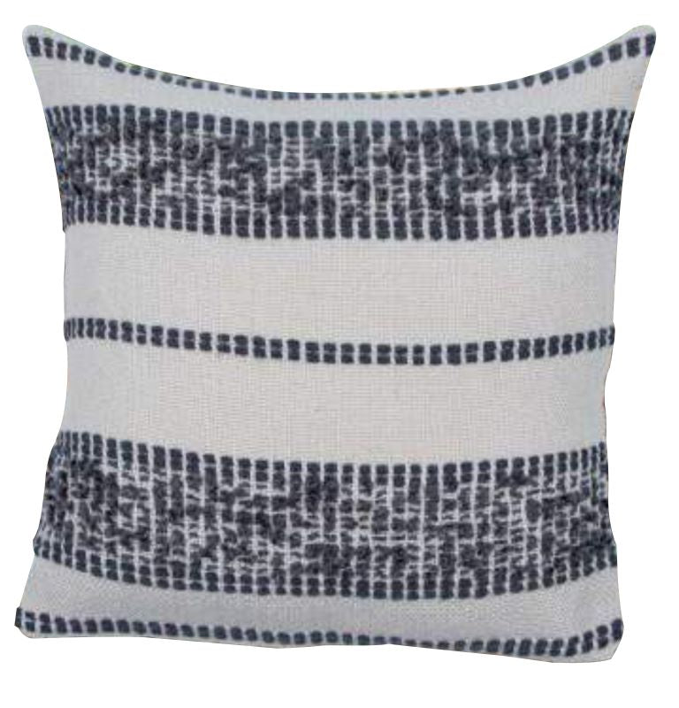 Patio Accessories: 18"x18" Outdoor Cushion Blue Grey close up of pattern and cushion