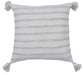 Patio Accessories: 18"x18" Outdoor Cushion in Cream close up of pillow and pattern