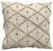 Patio Accessories: 18"x18" Outdoor Cushion Ecru close up of patterned cushion