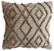 Patio Accessories: 18"x18" Outdoor Cushion Taupe with design close up of textured pillow and pattern