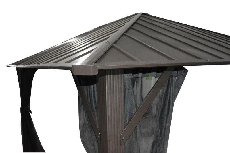 Corriveau Outdoor Furniture Seoul Gazebo 10'x10' corner roof view