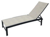 Corriveau Outdoor Furniture Sling Lounge Chair modern outdoor furniture front view of grey chair