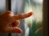 Gazebo Penguin Florence Wall Mounted Solarium Polycarbonate Roof close up of a hand pushing on windows showing durability