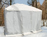 Corriveau Outdoor Furniture Winter Cover for 10'x10' Gazebo front view outdoors